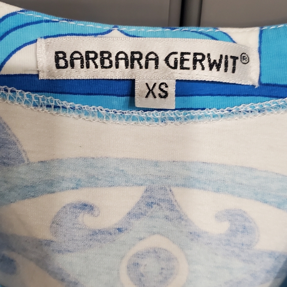 Barbara Gerwit Blue Patterned Women's Dress⚜️💙⚜️ XS - Picture 3 of 8